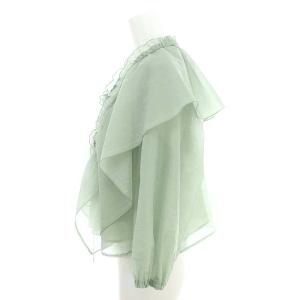 JUSGLITTY 24SS マルチWAYオーガンブラウス 長袖 Vネック プルオーバー 1 ミントグリーン /DO OS