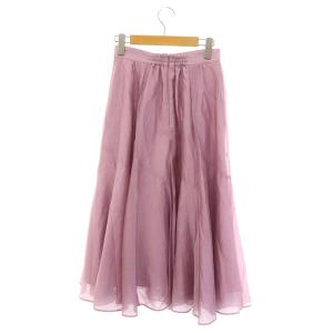JUSGLITTY 24SS 切替シアーフレアスカート マキシ ロング シースルー 0 XS ピンク /AT OS