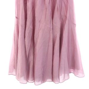 JUSGLITTY 24SS 切替シアーフレアスカート マキシ ロング シースルー 0 XS ピンク /AT OS
