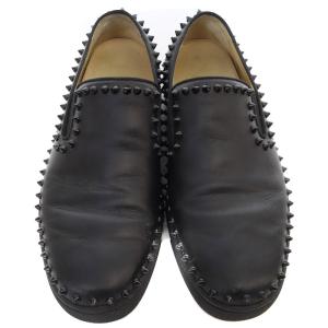 Christian Louboutin PIK BOAT スタッズ スリッポン レザー 41.5 26.5cm 黒 ブラック