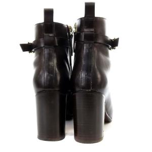 SARTORE ベルテッド ブーツ ショート チャンキーヒール レザー 36 23cm ダークブラウン /YO22