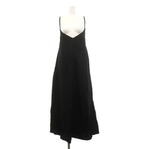 resort ドレス ワンピース ロング マキシ リネン 黒 ブラック /MF OS