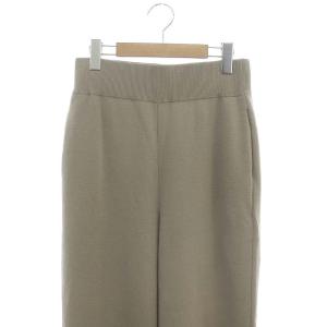 Deuxieme Classe Rib パンツ ニット ストレート イージー ウール グレージュ