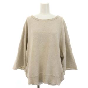 裏毛クルーネック7分袖Tシャツ カットソー ダメージ加工 F グレー /AT OS