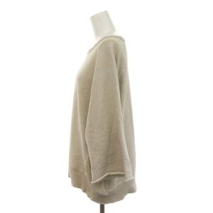 REMI RELIEF 裏毛クルーネック7分袖Tシャツ カットソー ダメージ加工 F グレー /AT OS