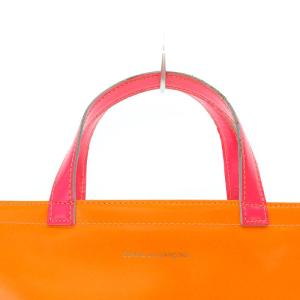 COMME des GARCONS Super Fluo トートバッグ ハンドバッグ レザー オレンジ 黄色 イエロー