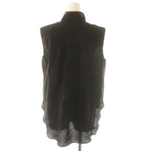 SHIPS オーガンジー リボン ノースリーブ ブラウス シャツ F 黒 ブラック 311-72-0308