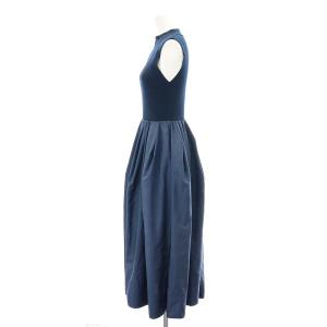 CELFORD 23AW ハーフジップニットドッキングワンピース ロング ノースリーブ 36 紺 ネイビー