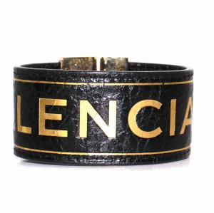 ブレスレット ベルト レザー ロゴ 黒 ブラック ゴールド色