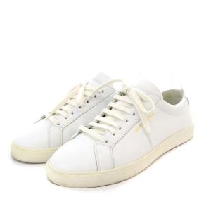 SAINT LAURENT PARIS アンディ スニーカー ローカット レザー 37.5 24.5cm 白 ホワイト 606831 /YO13