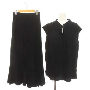 23SS セットアップ 上下 2点セット ギャザーブラウス フレンチスリーブ ノースリーブ チュニック丈