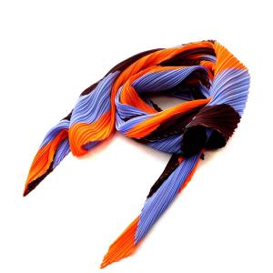 PLEATS PLEASE ISSEY MIYAKE イッセイミヤケ ストール プリーツ オレンジ 水色 ブルー ボルドー