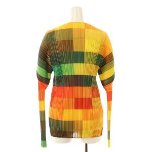 PLEATS PLEASE ISSEY MIYAKE グラデーションモザイクトップス 3 オレンジ マルチカラー