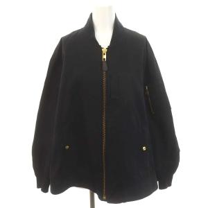 ワイドシルエット MA-1 ミリタリージャケット ブルゾン UNITE 36 黒 ブラック /ES OS