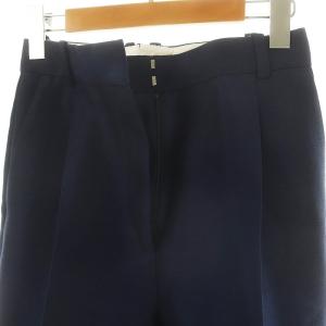 CELINE フィービー期 ウールシルクスラックスパンツ テーパードパンツ 34 紺 ネイビー