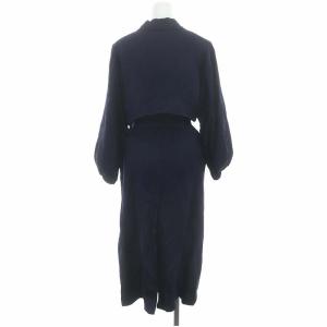ANAYI essence of コート リネンコート チェスター ロング ベルト付き 38 紺 ネイビー