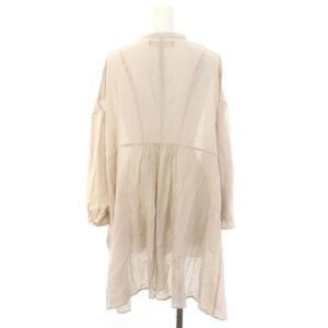 suzukitakayuki broad blouse ブラウス シャツ チュニック丈 前開き 長袖 シルク混 モカ