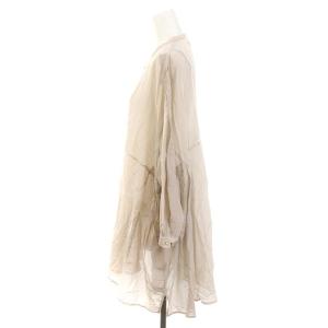 suzukitakayuki broad blouse ブラウス シャツ チュニック丈 前開き 長袖 シルク混 モカ