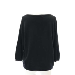 petite robe noire コットンパール カーディガン ニット 七分袖 黒 ブラック