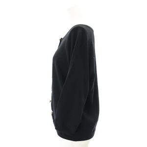 petite robe noire コットンパール カーディガン ニット 七分袖 黒 ブラック