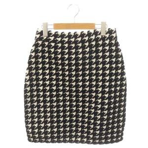 ハウンドトゥース ミニスカート 千鳥格子 M ブラック ホワイト 8083591