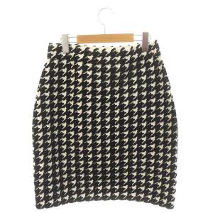 BURBERRY ハウンドトゥース ミニスカート 千鳥格子 M ブラック ホワイト 8083591