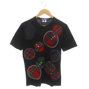 コムデギャルソン 14AW パッチワークTシャツ カットソー 半袖 スタッズ S 黒 マルチカラー /ES