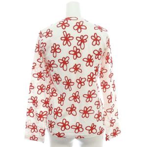 COMME des GARCONS ガール GIRL AD2018 総柄プリントカットソー 長袖 S 白 ホワイト 赤 レッド