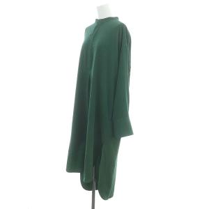 08sircus Vintage crape band collar long shirt シャツワンピース ロング ミモレ丈 長袖 バンドカラー