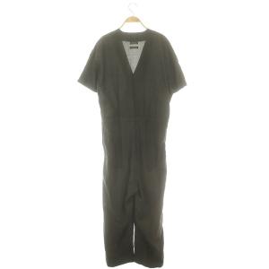 Snow Peak 泥藍 オールインワン パンツ カシュクール風 半袖 シルク混 グレー