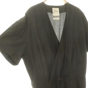 Snow Peak 泥藍 オールインワン パンツ カシュクール風 半袖 シルク混 グレー