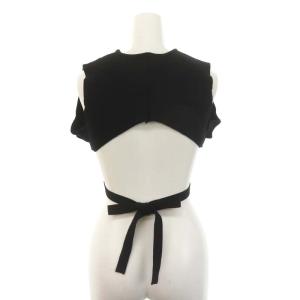 TAN TAPED GUM SHORT ニット セーター ノースリーブ ショート丈 F 黒 ブラック