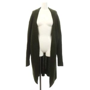 RAYA MOHAIR ロングカーディガン 長袖 ボタンレス XS 深緑 ダークグリーン /ES OS