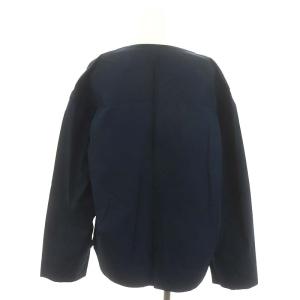 LEMAIRE JINGHI SAS コットン ルーズカラー プルオーバーシャツ 長袖 紺 ネイビー