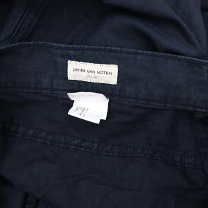 DRIES VAN NOTEN コットン リネン タックワイドパンツ 36 ネイビー