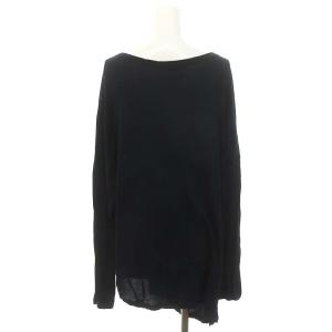 ANN DEMEULEMEESTER コットン デザインカットソー アシンメトリー 長袖 38 黒 ブラック