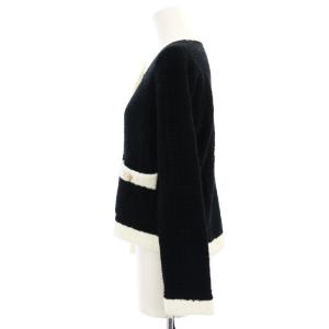 Grace Class 22AW ループヤーンニットカーディガン 長袖 クルーネック 36 黒 ブラック