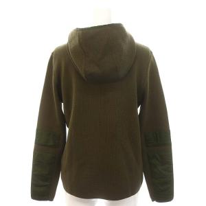 PRADA ウール ハーフジップ フーディ プルオーバー 42 カーキ