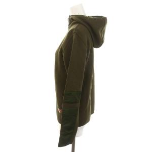 PRADA ウール ハーフジップ フーディ プルオーバー 42 カーキ