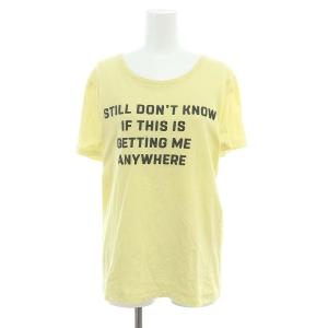 フロッキーロゴTシャツ カットソー 半袖 ロゴ S 黄 イエロー 2X309691I