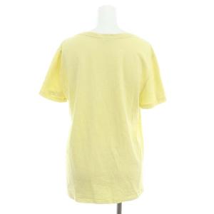 CELINE フロッキーロゴTシャツ カットソー 半袖 ロゴ S 黄 イエロー 2X309691I