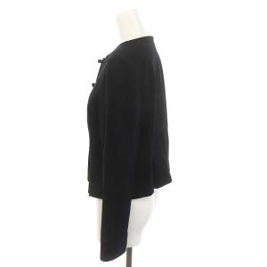 TOCCA 24SS PRESENT BOW ジャケット ノーカラー 薄手 リボン 0 黒 ブラック