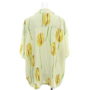 JOURNAL STANDARD × トライト TOLIGHT 24AW TULIPプリントシャツ 五分袖 前開き ライトイエロー マルチカラー