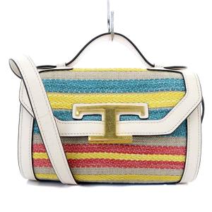 Tタイムレス ショルダーバッグ ボーダー 2way マルチカラー