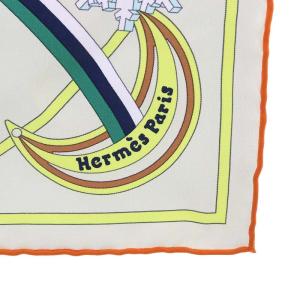 HERMES スカーフ カレ45 Le Sacre de l Hiver 冬の祭典 シルク ベージュ