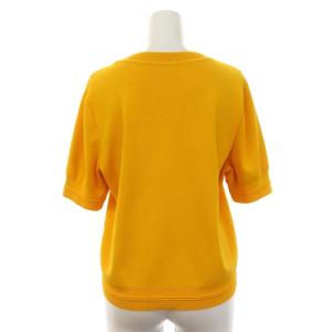 FOXEY BOUTIQUE Knit Top Austin 半袖ニット カットソー Uネック ロゴ 42 L オレンジ /AT OS