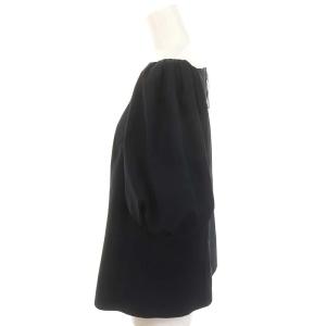 FOXEY NEW YORK Blouse Etude ブラウス 五分袖 パフスリーブ 40 M 黒 ブラック /AT OS