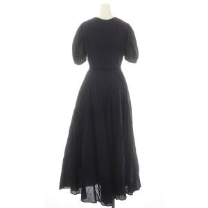 MARIHA マドモアゼルのドレス パフスリーブ ワンピース ロング 半袖 ベルト付き 38 紺 ネイビー /HK OS