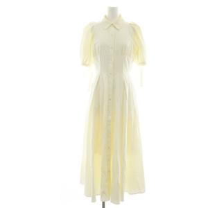 24SS ボリュームスリーブシャツワンピース ロング 半袖 1 S アイボリー /SY OS