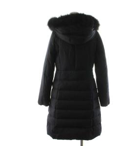 ANAYI フォックスファーダウンコート アウター フード付き ウール 38 M 黒 ブラック